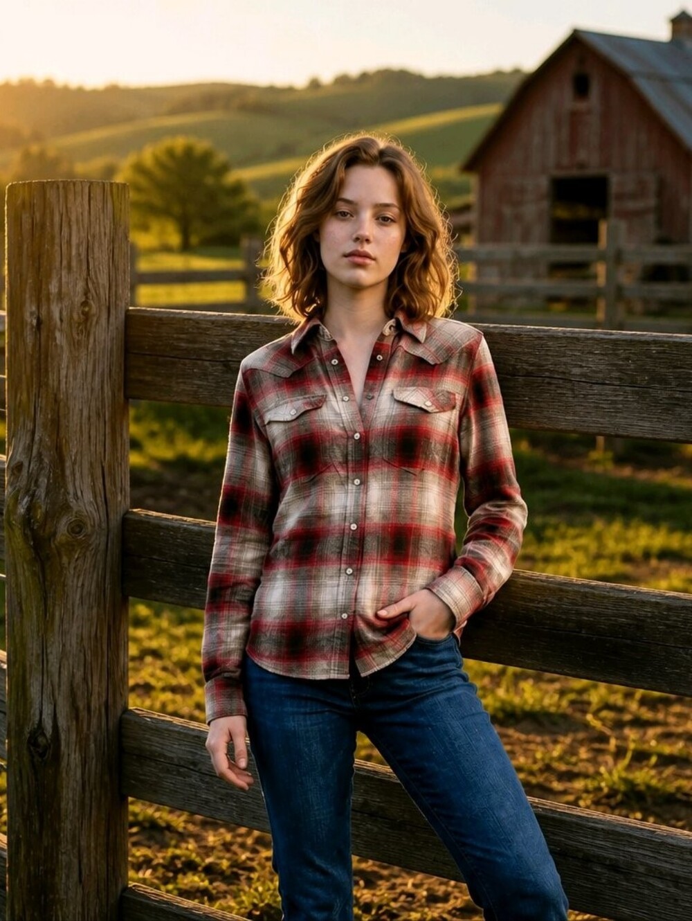 GAP Red Plaid Button-Down Women's Shirt